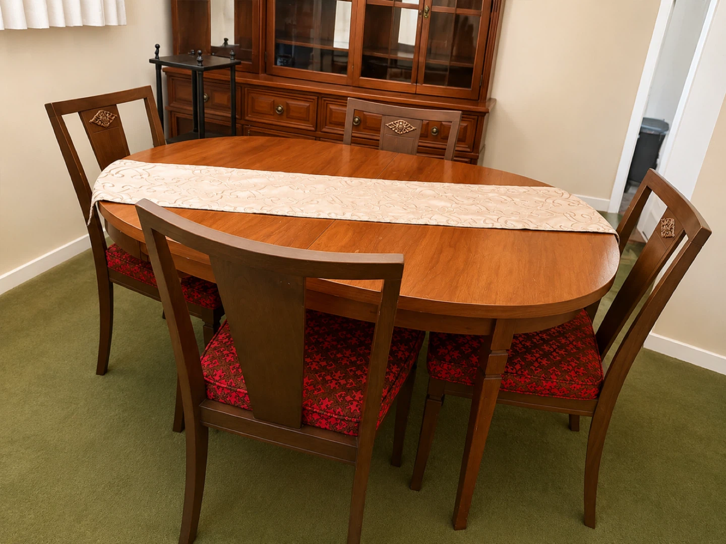 Oval Wood Dining Table with 4 Chairs