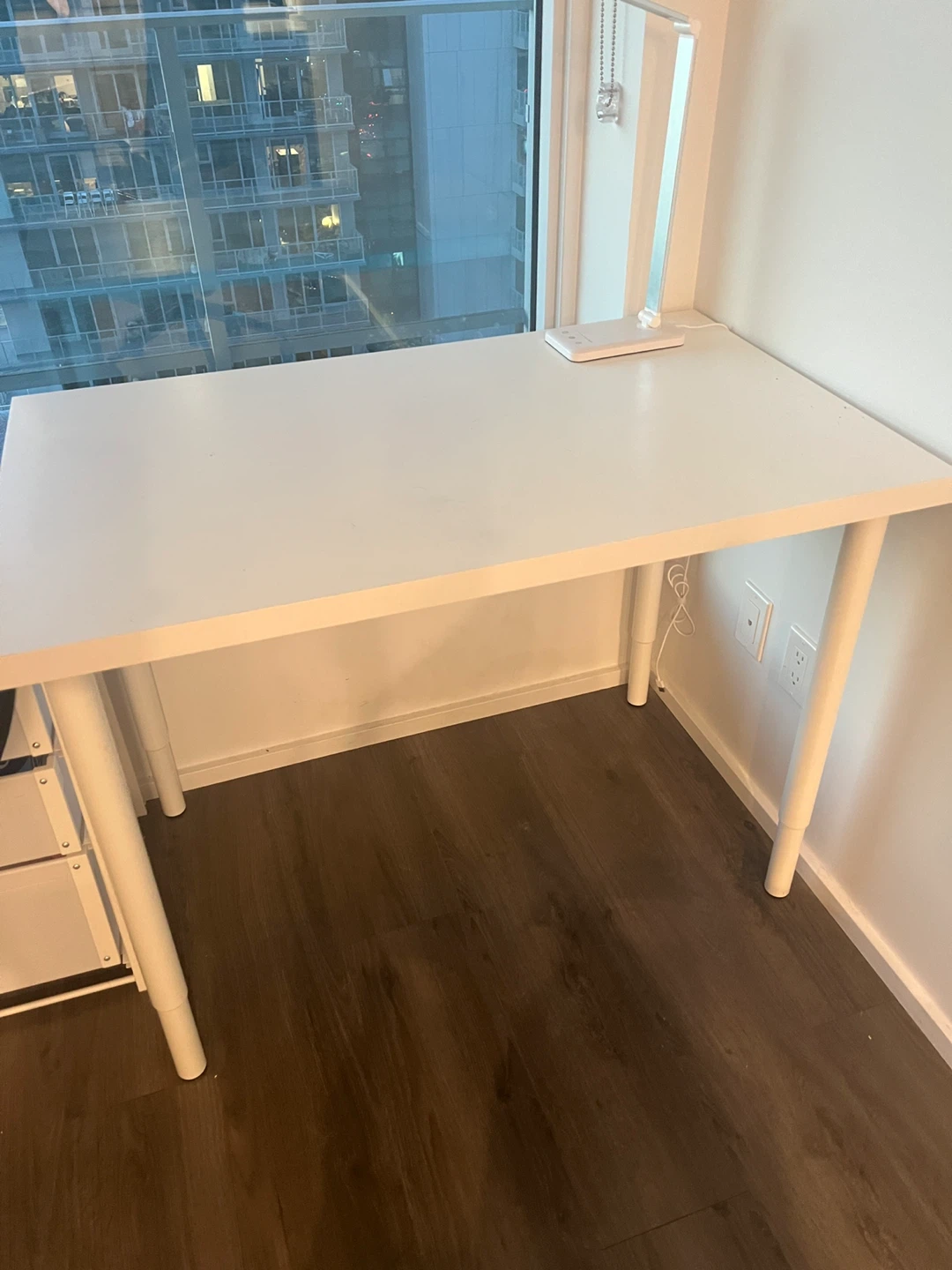 IKEA White Desk + LED Lamp - photo 2