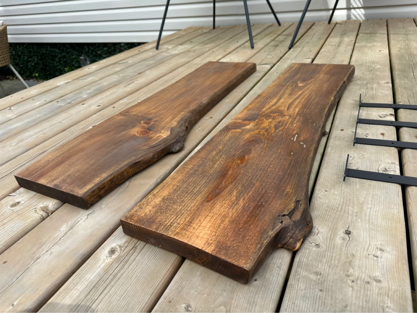 Live edge Floating Shelves with Brackets - photo 3