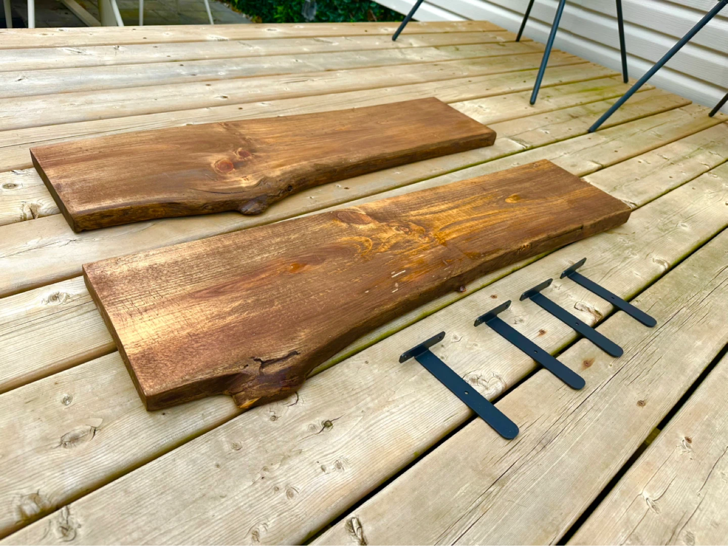 Live edge Floating Shelves with Brackets