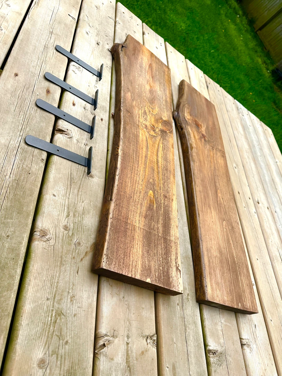 Live edge Floating Shelves with Brackets - photo 4