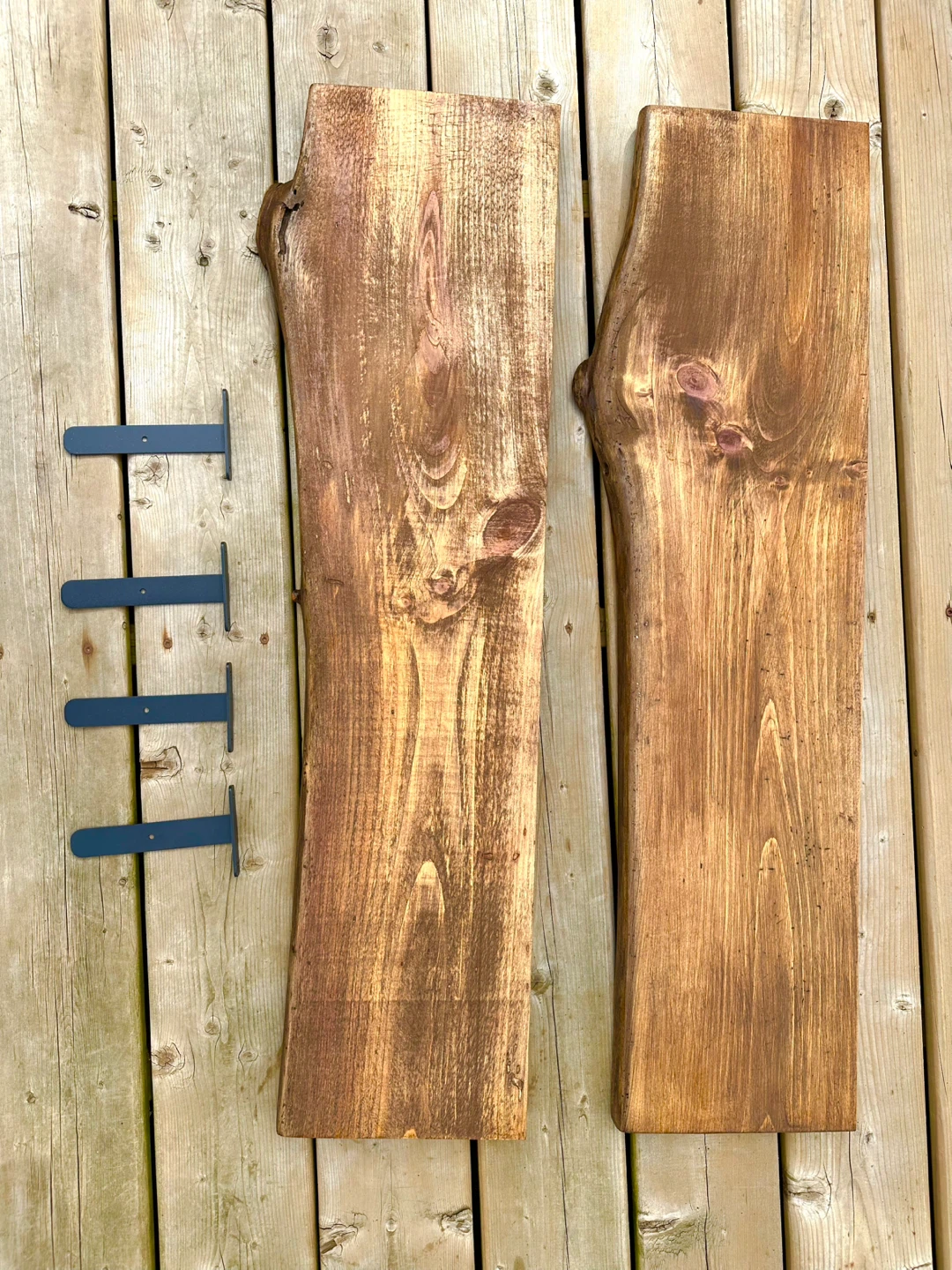 Live edge Floating Shelves with Brackets - photo 2