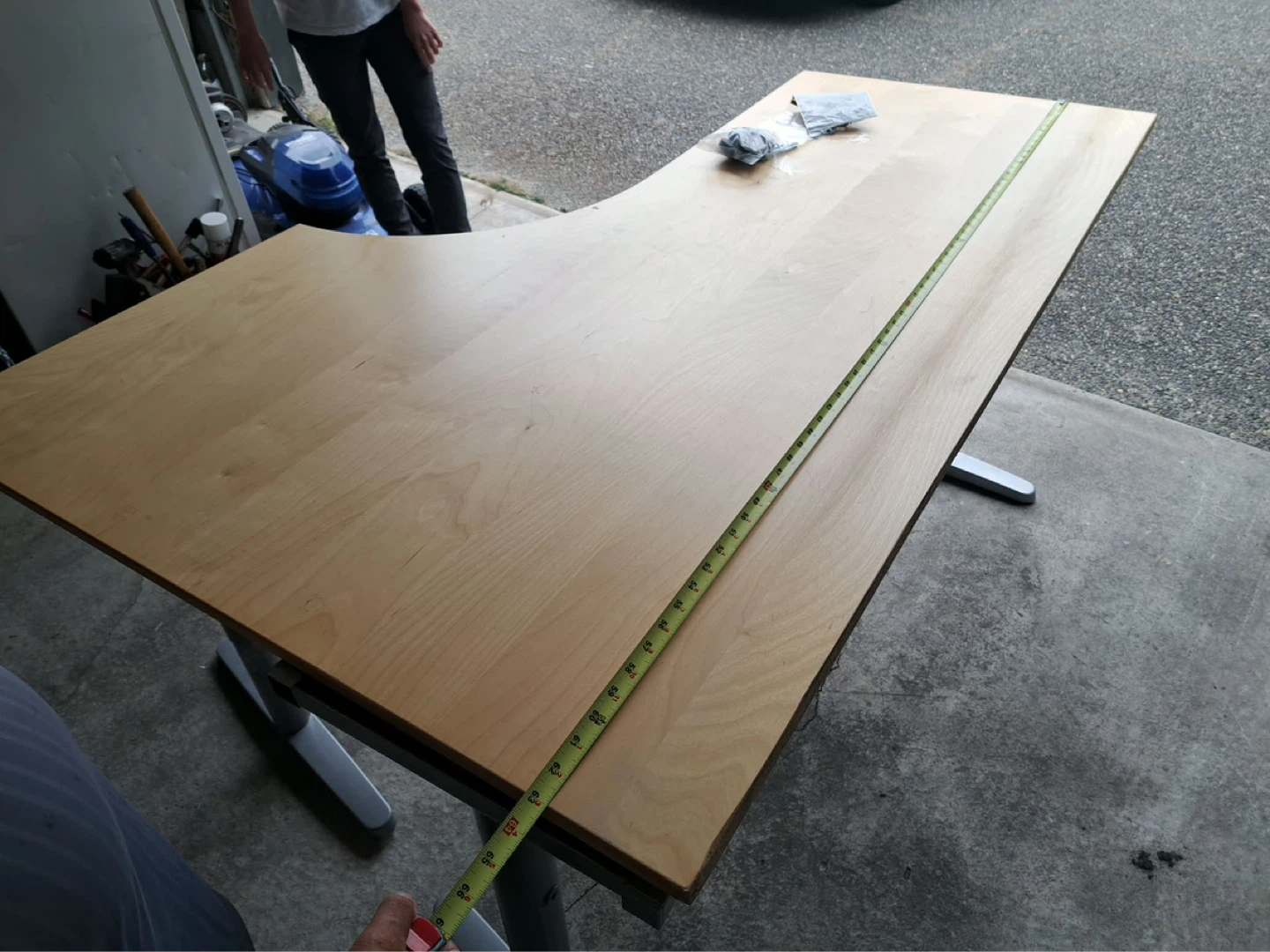 L-Shaped Wood Desk with Metal Legs - photo 4