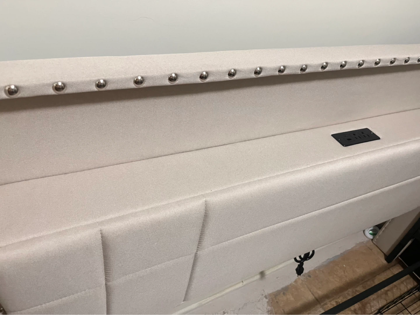 Queen Upholstered Bed Frame with Headboard and USB Ports - photo 3
