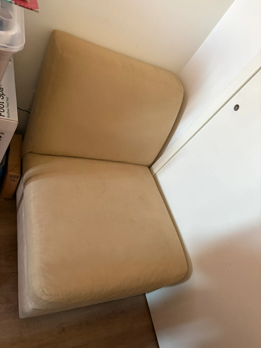 Beige Loveseat Sofa with Throw Pillows