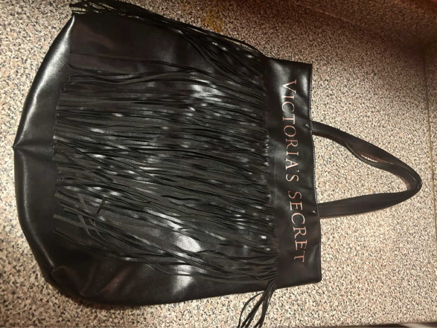 Victoria's Secret Black Fringe Tote Bag - photo 2