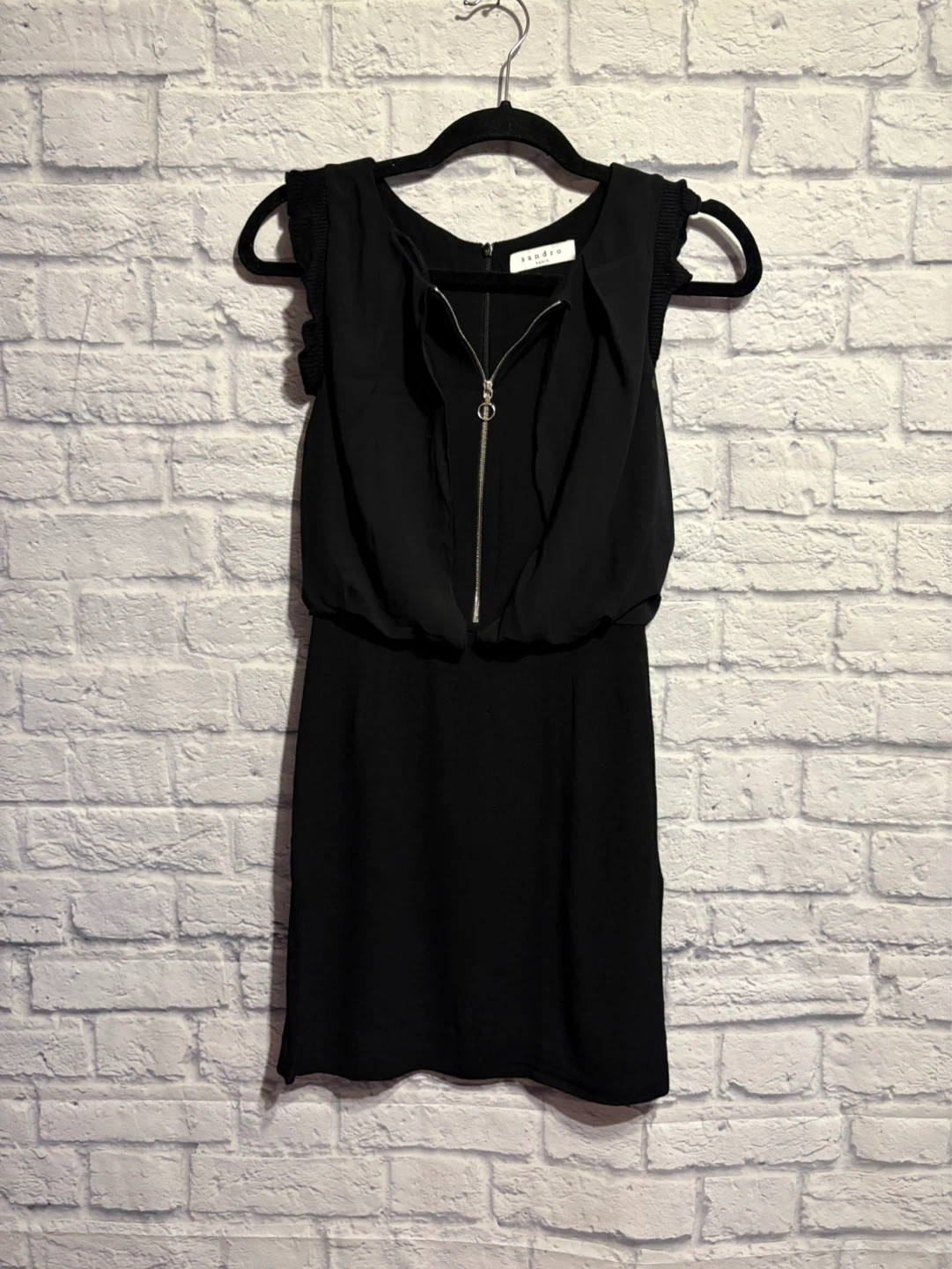 Sandro Paris Black Dress with Zipper Size 1 - photo 2
