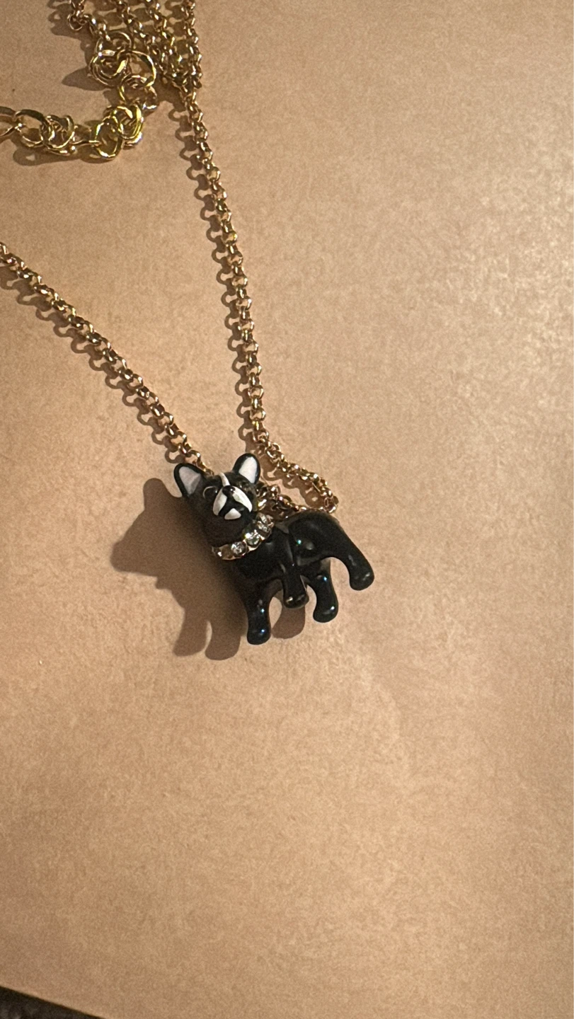 Kate Spade Ma Cherie Antoine  French Bulldog Charm Necklace