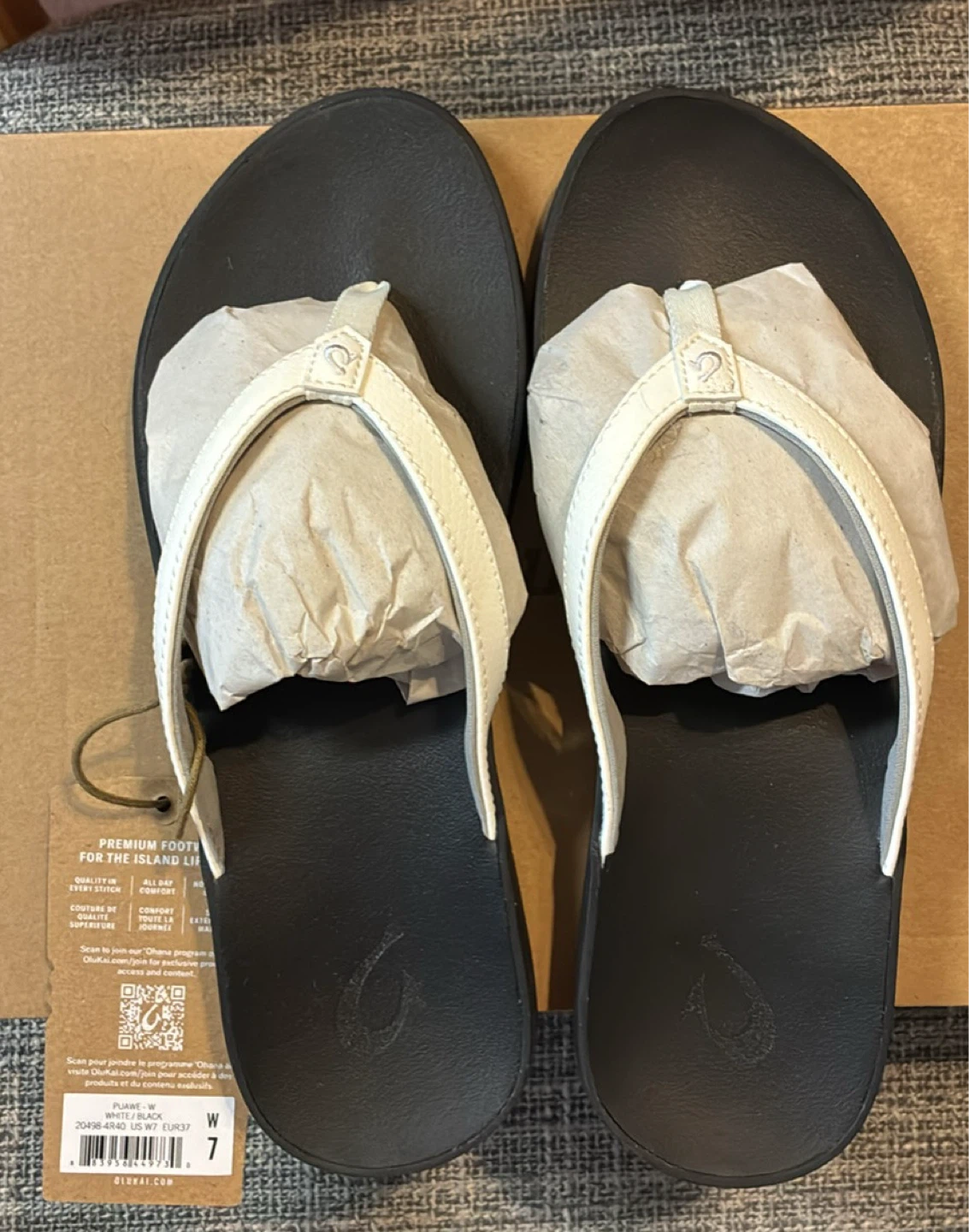 New OluKai Flip Flops - White/Black - photo 2