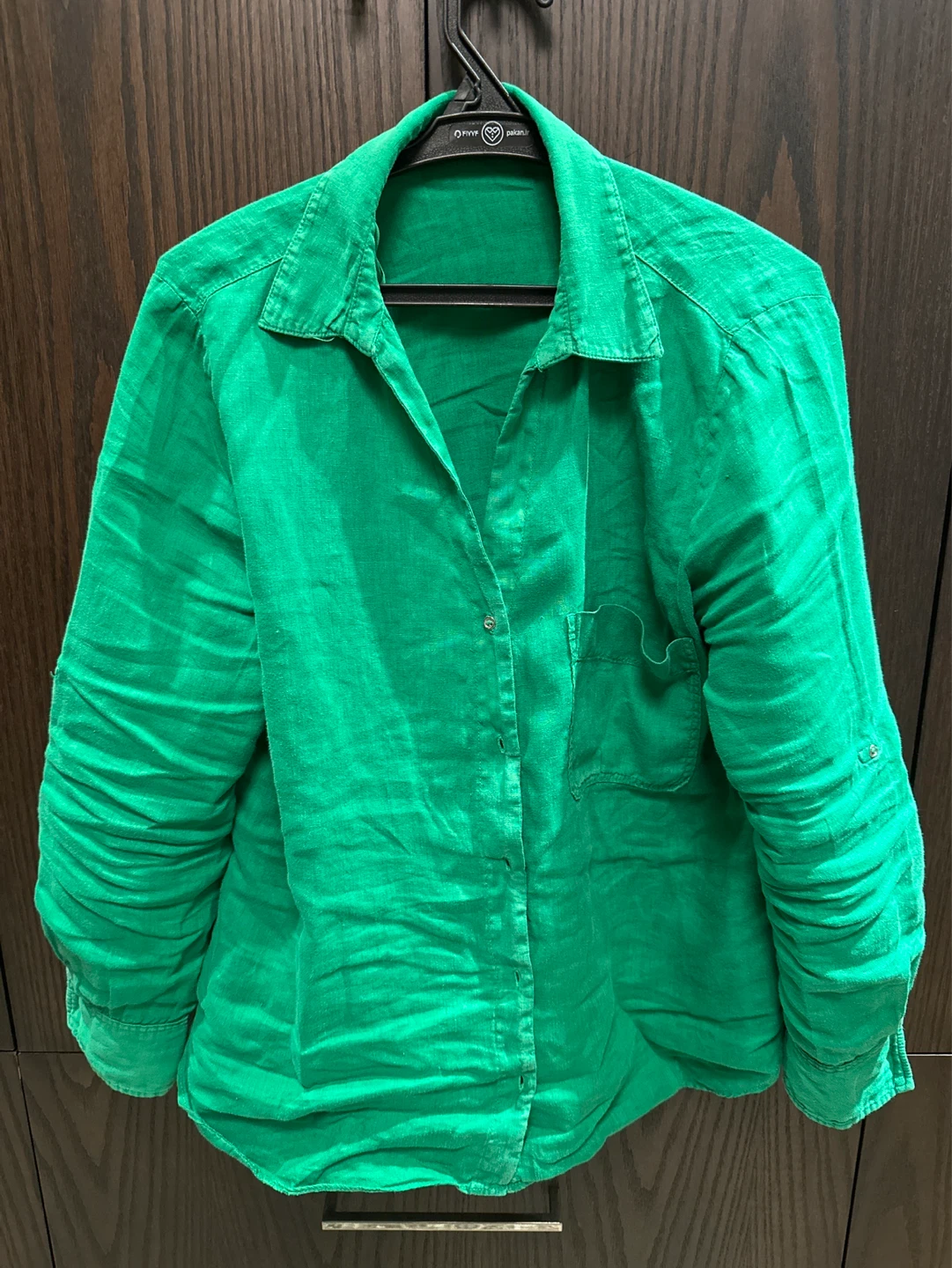 ZARA Green Linen Blend Shirt & Pants Set