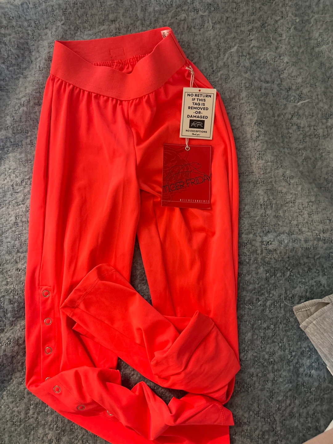 Tiger Friday Child Snap Button Pants - Medium - Neon Orange