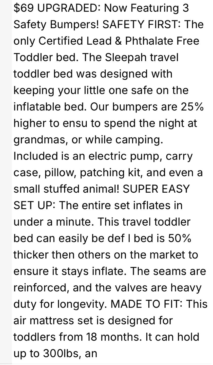 Sleeeph Travel Bed Set with Electric Pump - photo 4