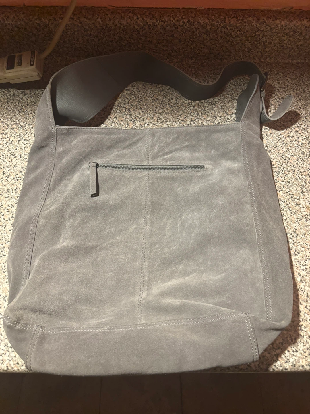 Gray Suede Shoulder Bag - photo 2