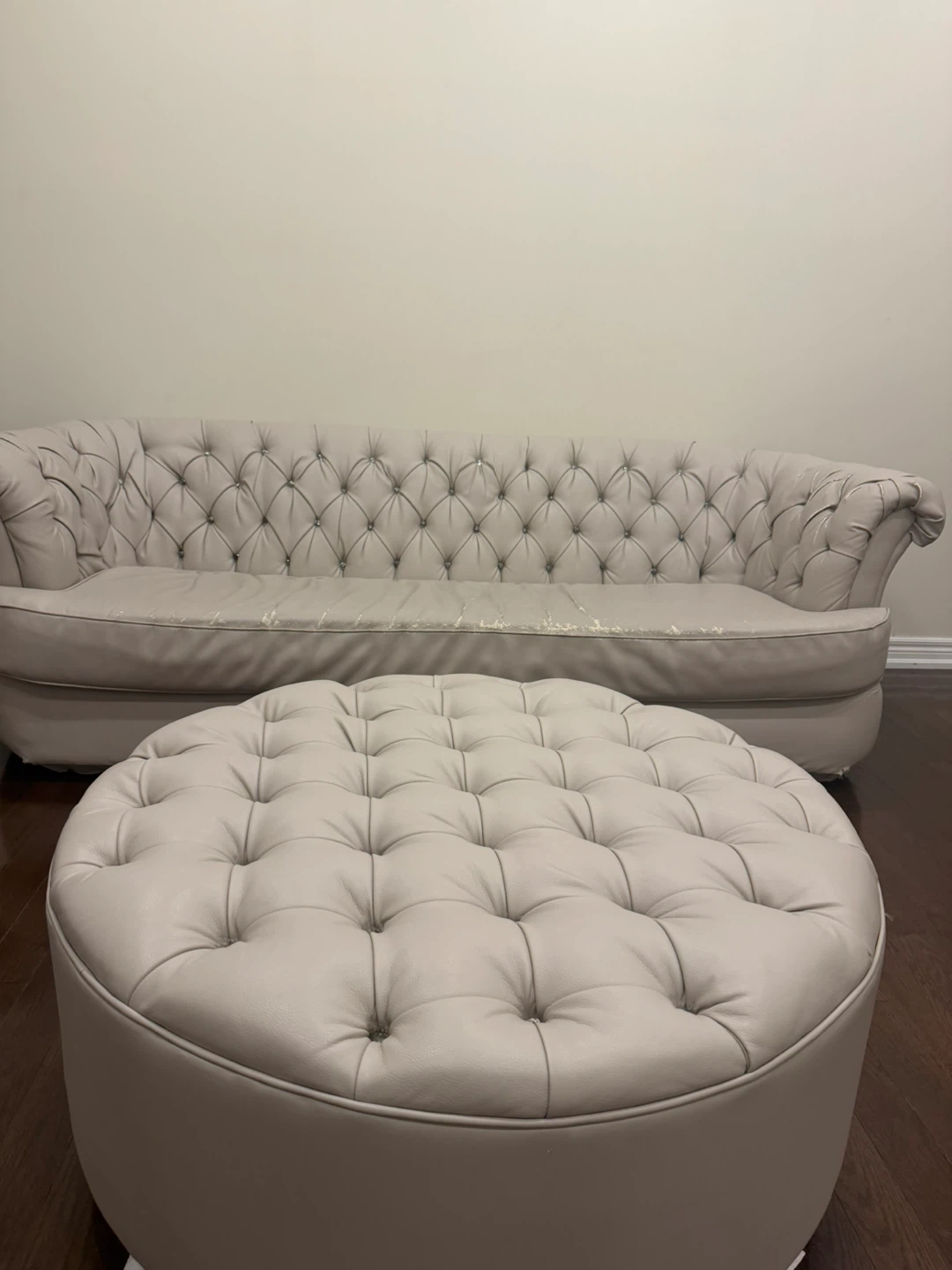 Tufted Sofa , Loveseat and Ottoman Set