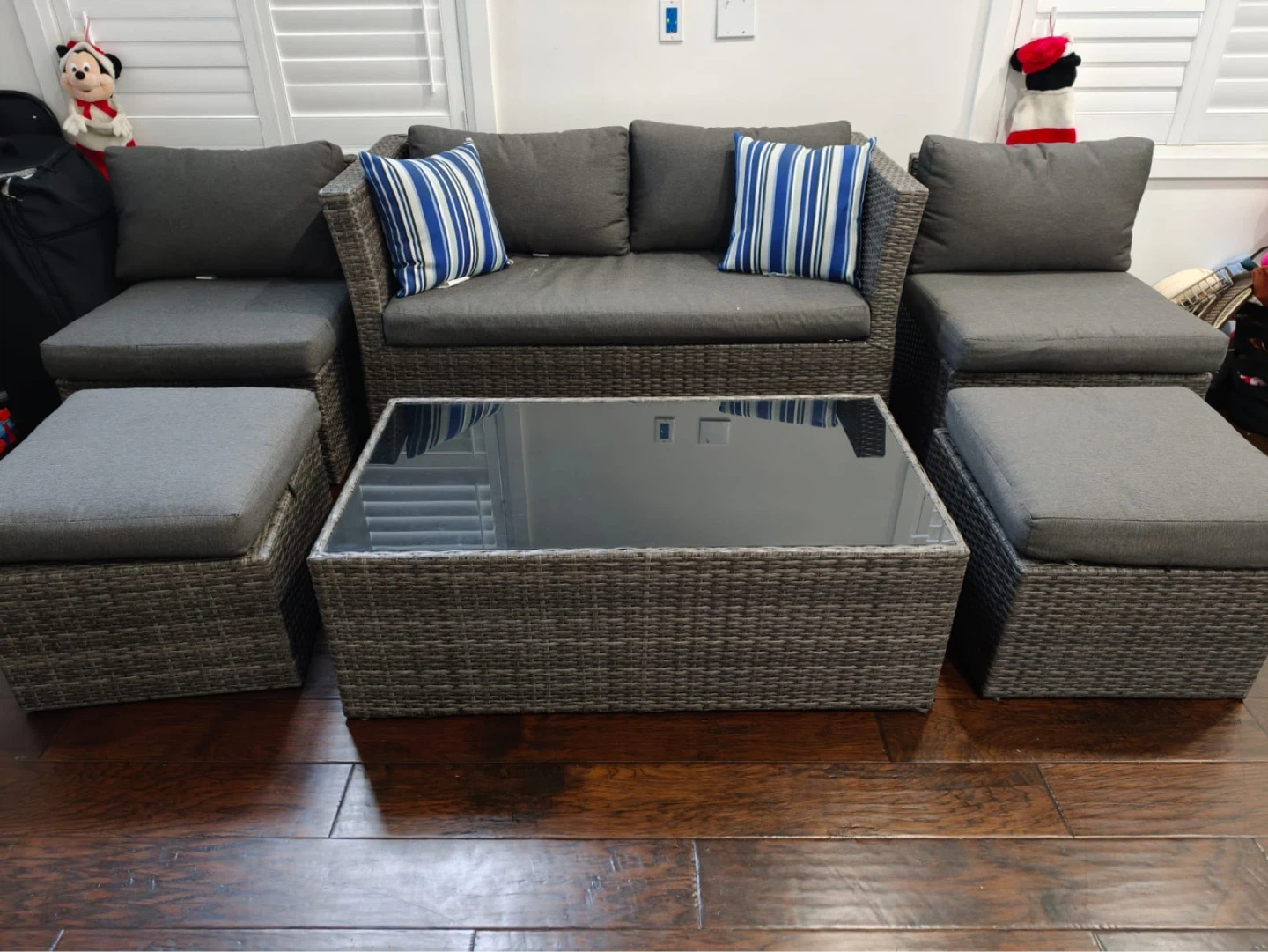 Wicker Outdoor Sofa Set with Coffee Table - photo 3