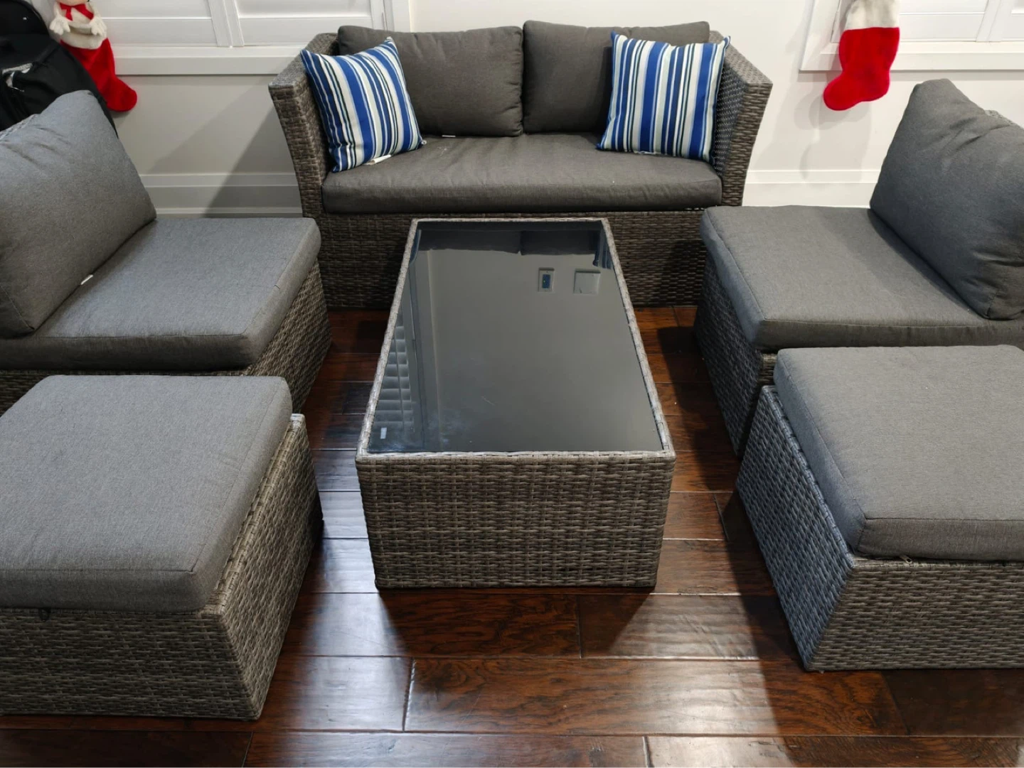 Wicker Outdoor Sofa Set with Coffee Table - photo 2