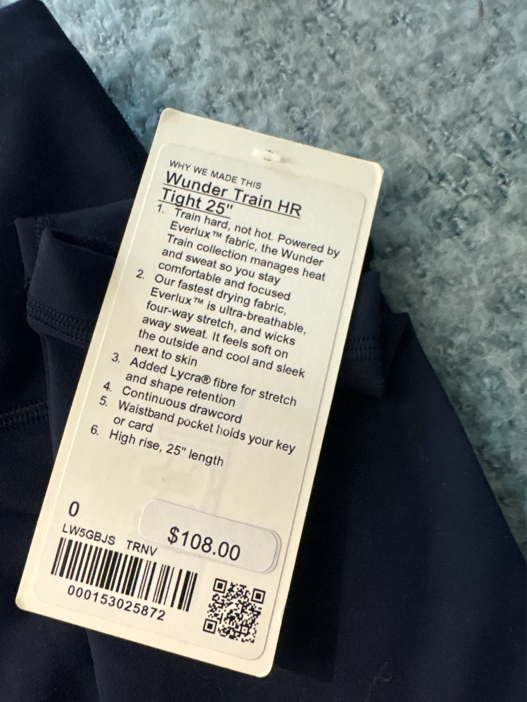 Lululemon Wunder Train HR Tight 25" Navy Size 0 - photo 2