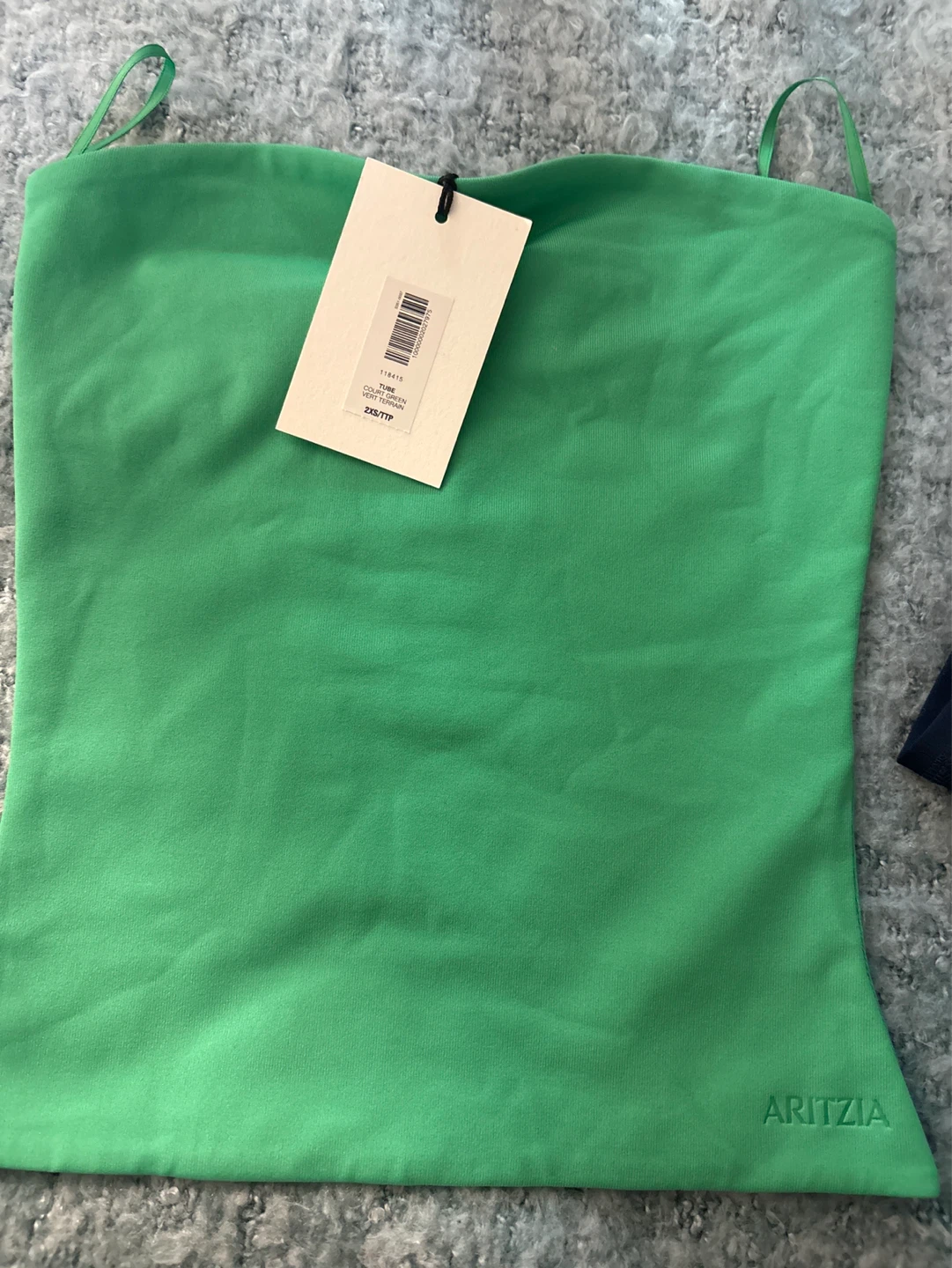Aritzia Contour Strapless Top - Green - XS/TP