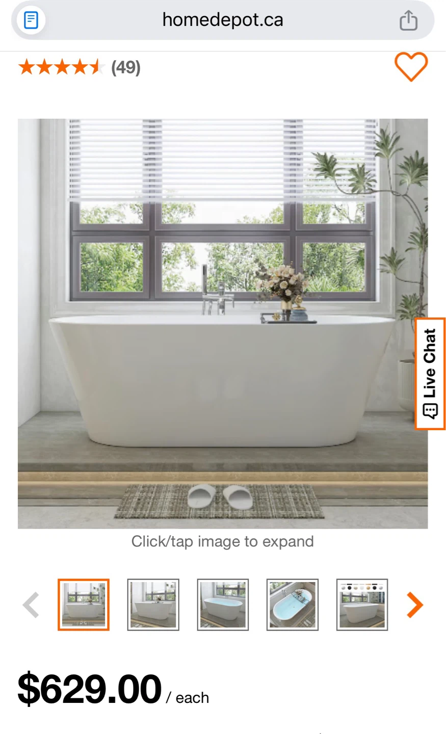 White Bathtub with free shower fittings