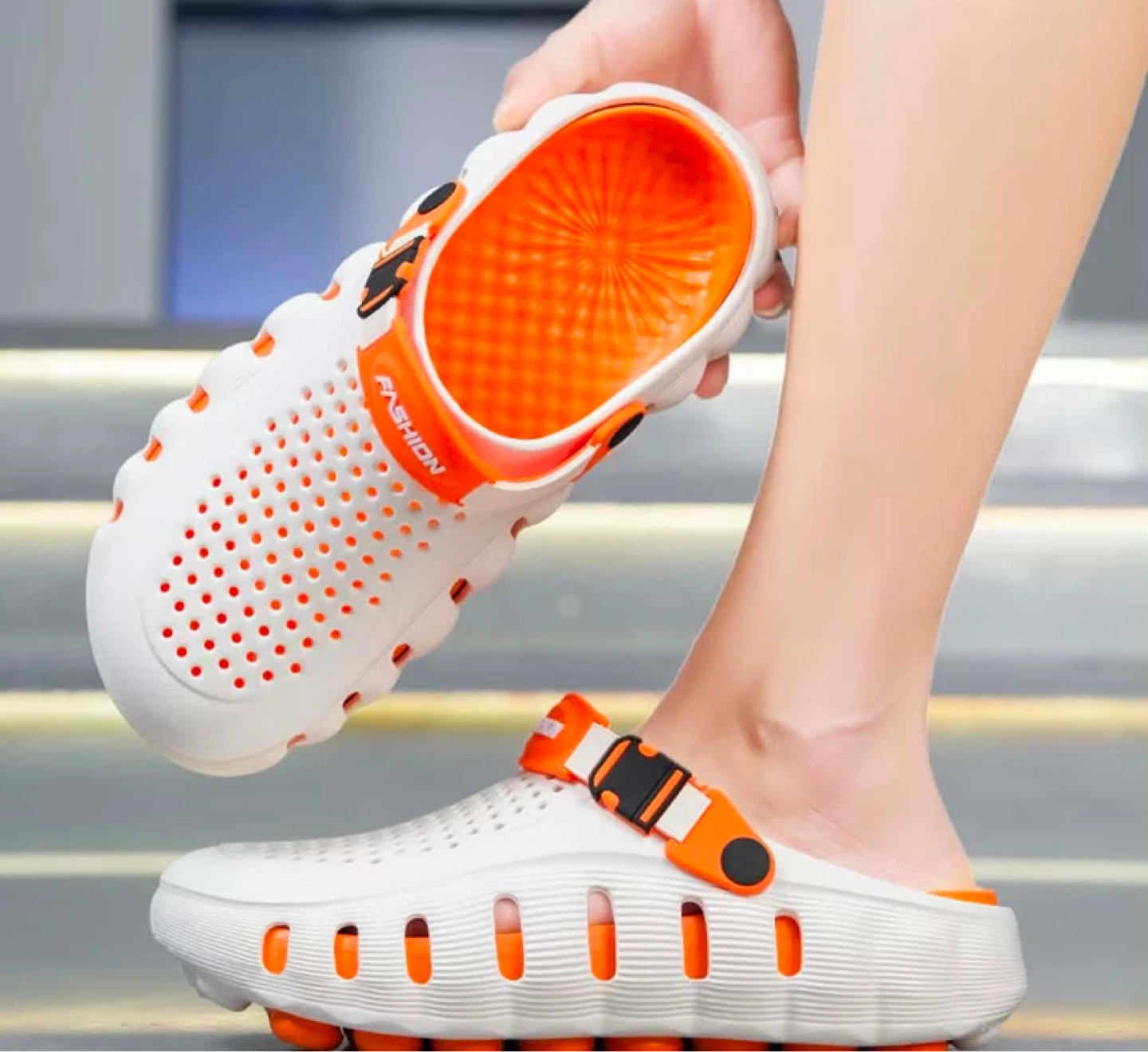 White and Orange Clogs - photo 4