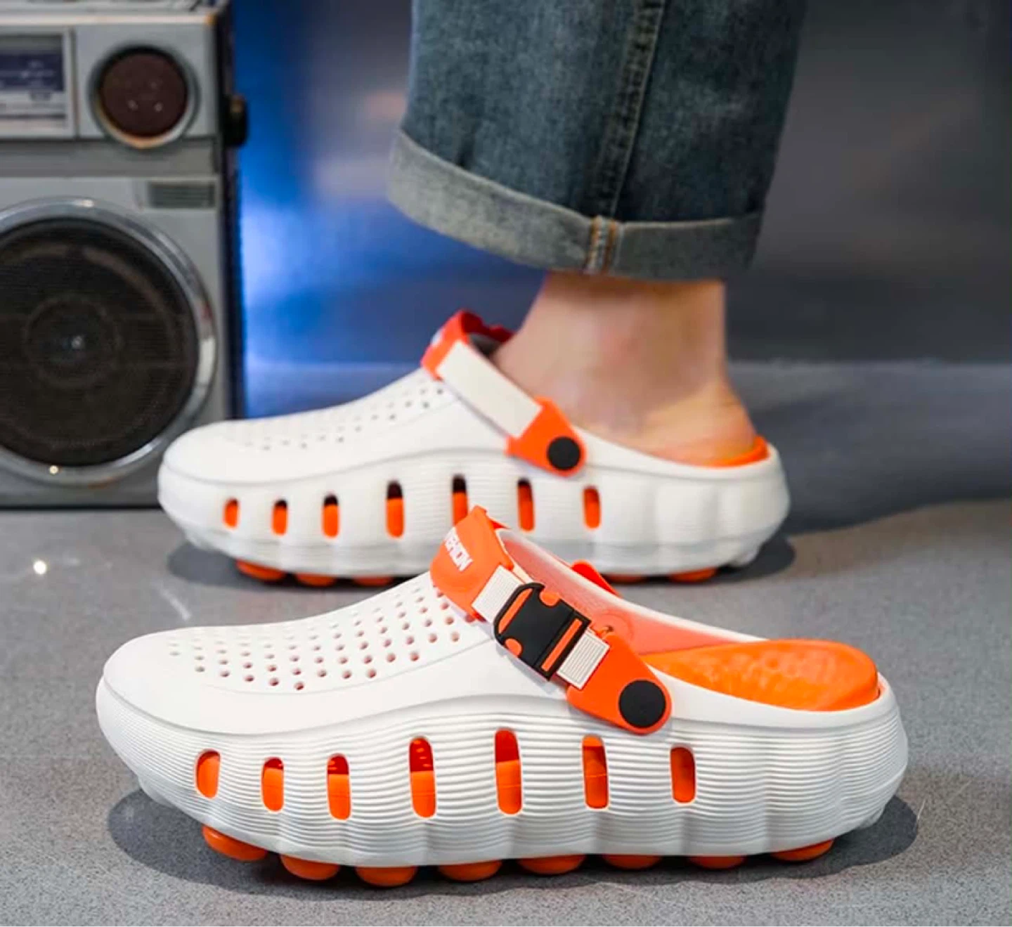 White and Orange Clogs - photo 5