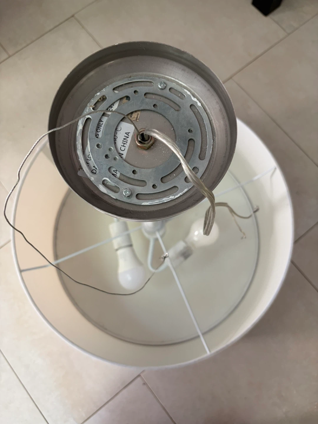 White Drum Pendant Light Fixture - photo 2