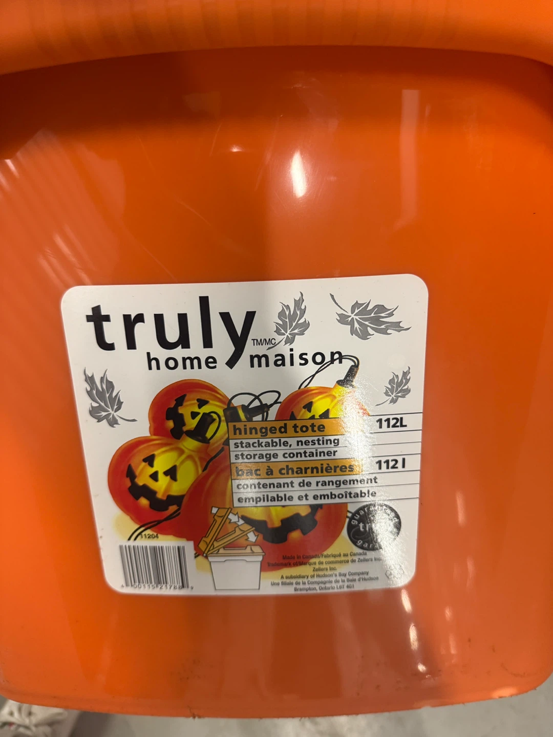 Halloween Decorations and "Truly Home" Storage Bin