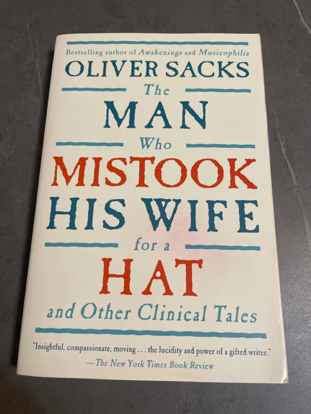 The Man Who Mistook his wife for a hat - book