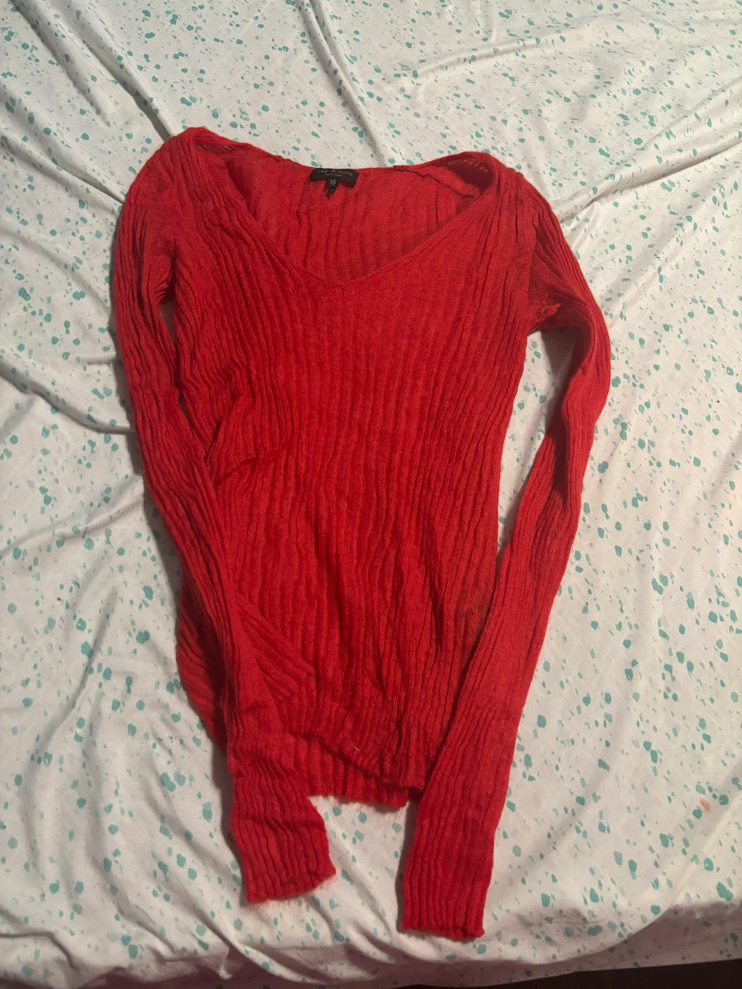 Rag & Bone Red V-Neck Sweater
