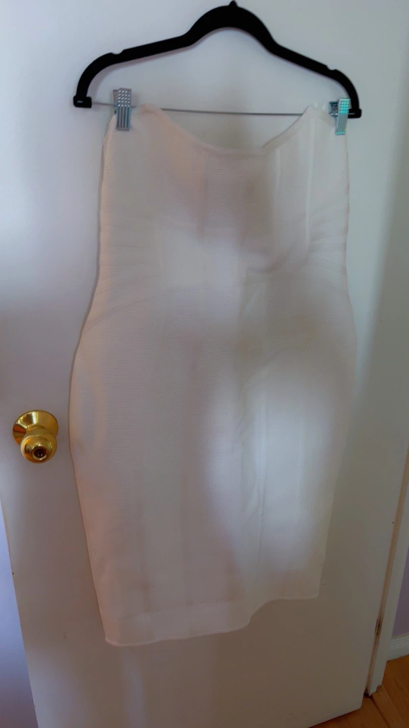 Fashion Nova White Strapless Corset Dress