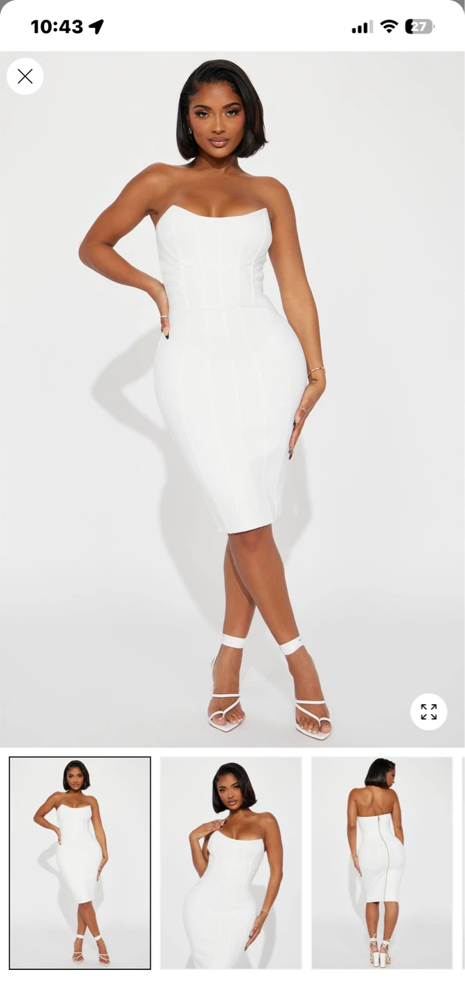 Fashion Nova White Strapless Corset Dress - photo 3