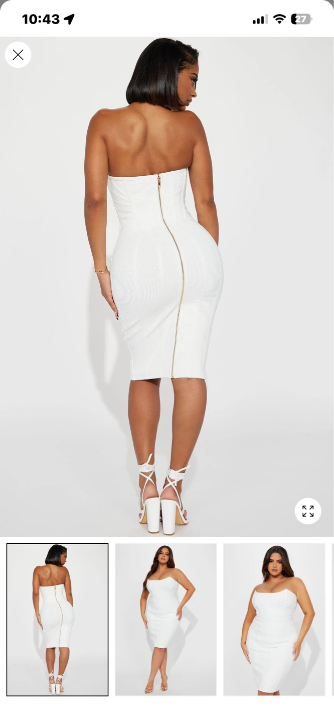 Fashion Nova White Strapless Corset Dress - photo 4