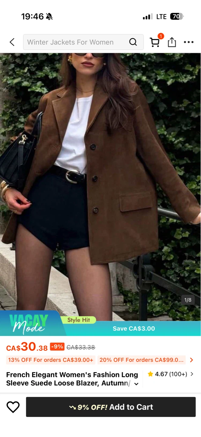 Brown Suede Blazer