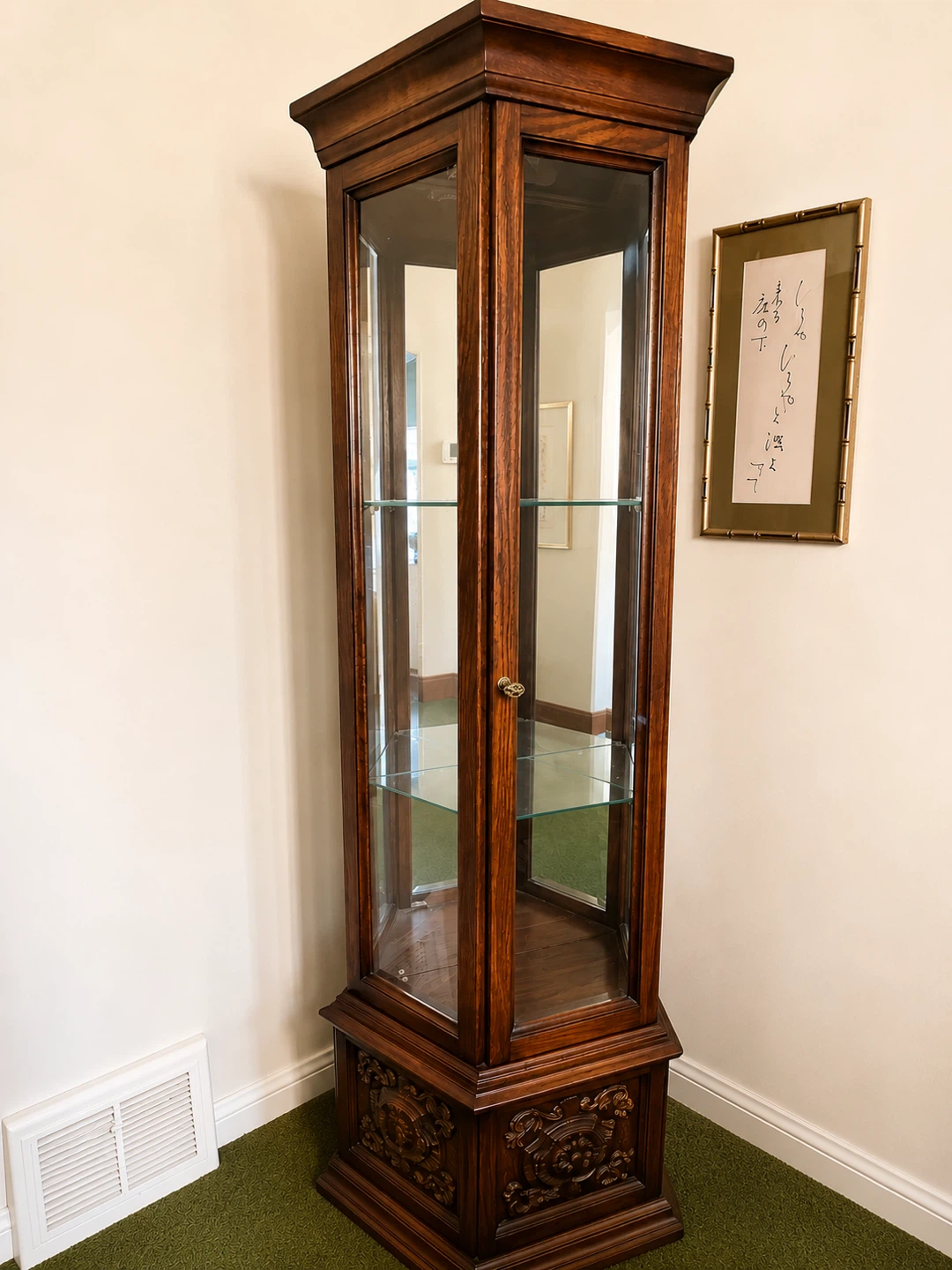 Vintage Wooden Display Cabinet with Glass Doors - photo 2