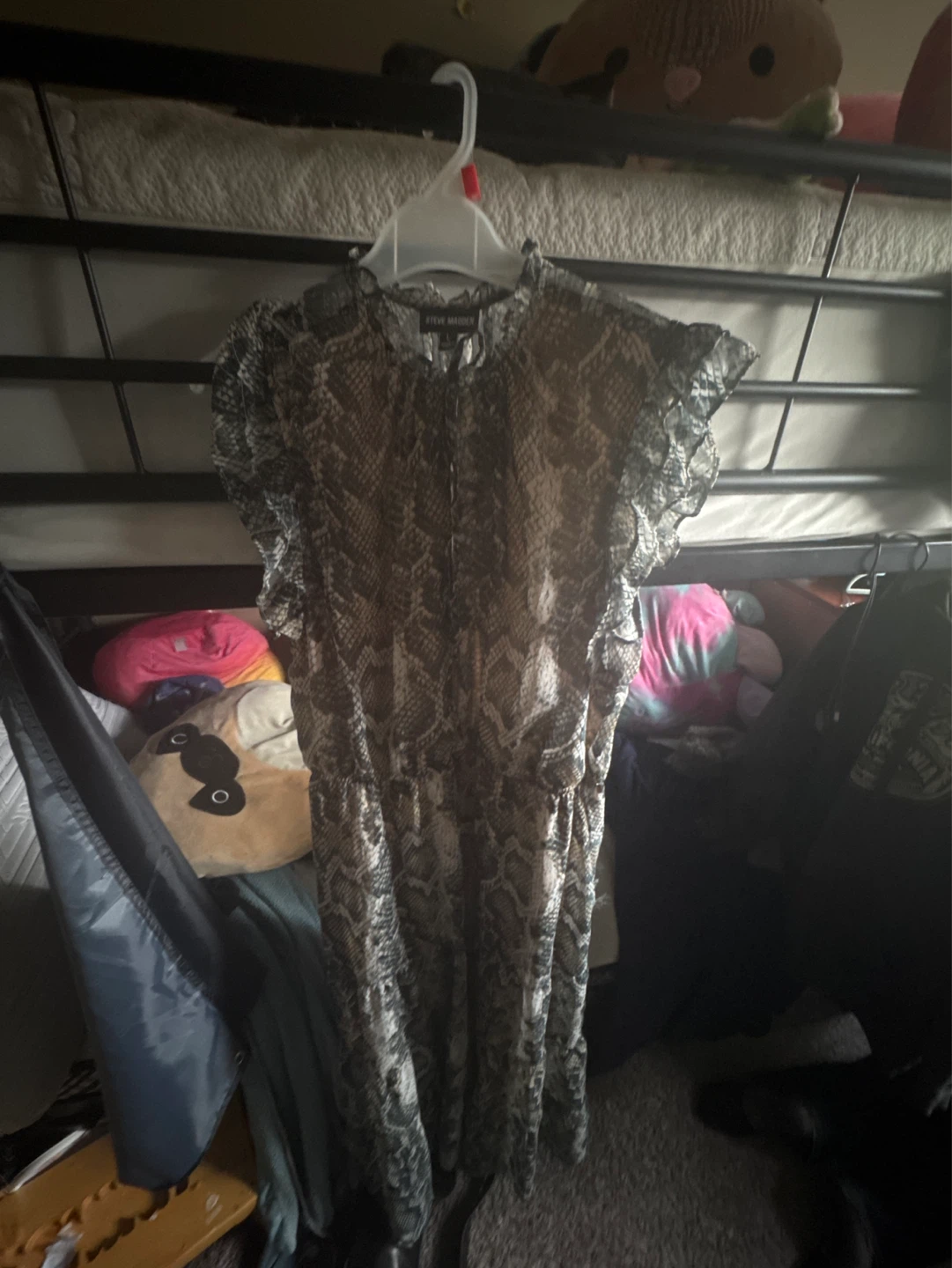 Steve Madden Snake Print Ruffle Dress
