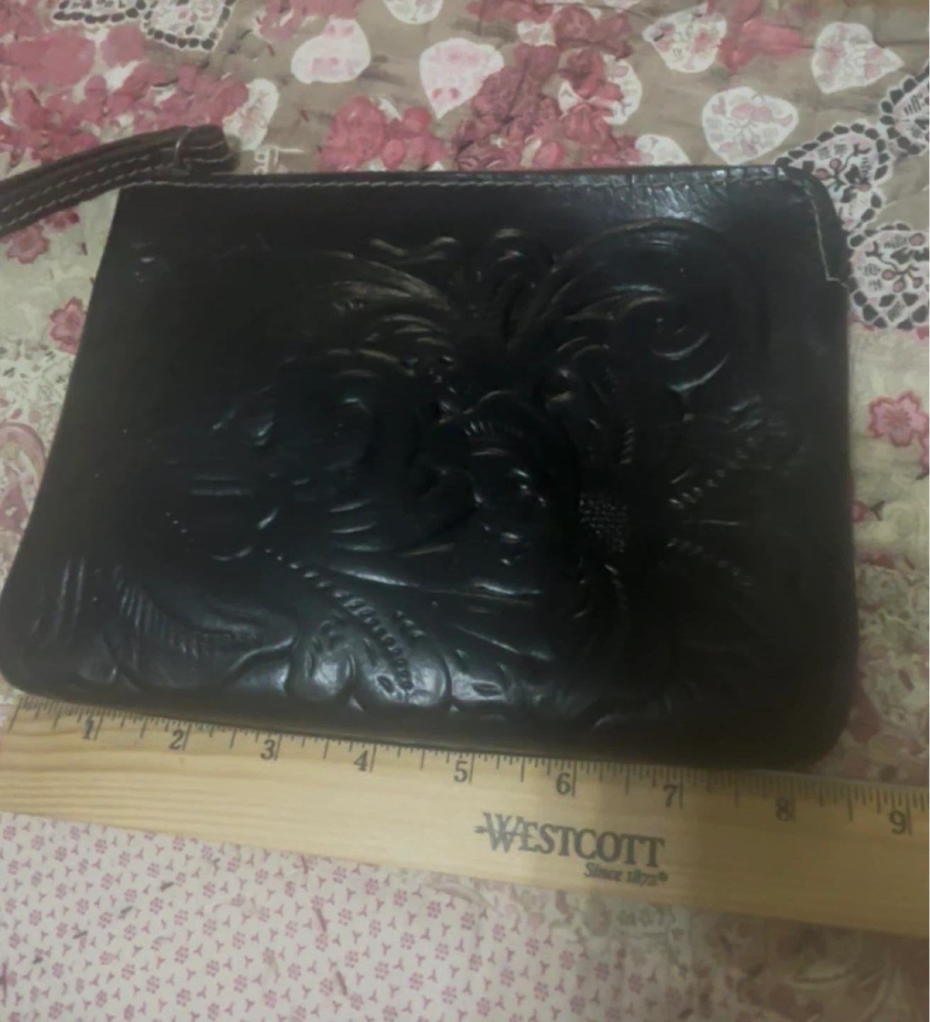 Patricia Nash Black Tooled Leather Wristlet - photo 5