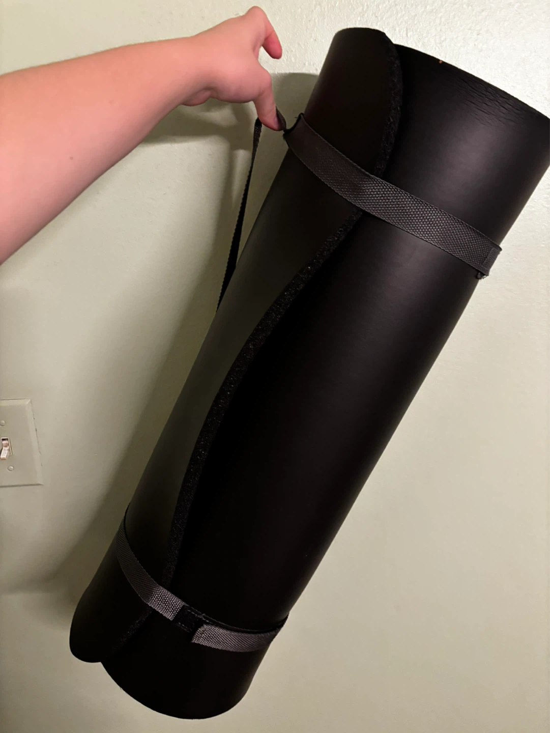 Black Yoga Mat with Strap