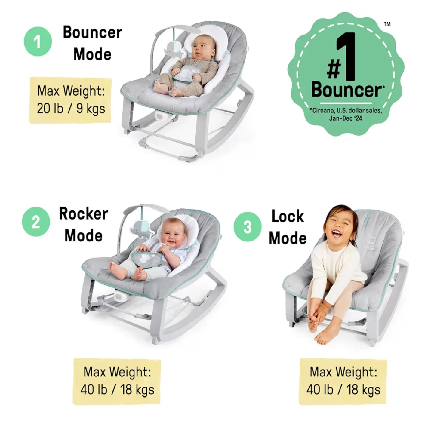 Ingenuity Baby Bouncer and Rocker - photo 2