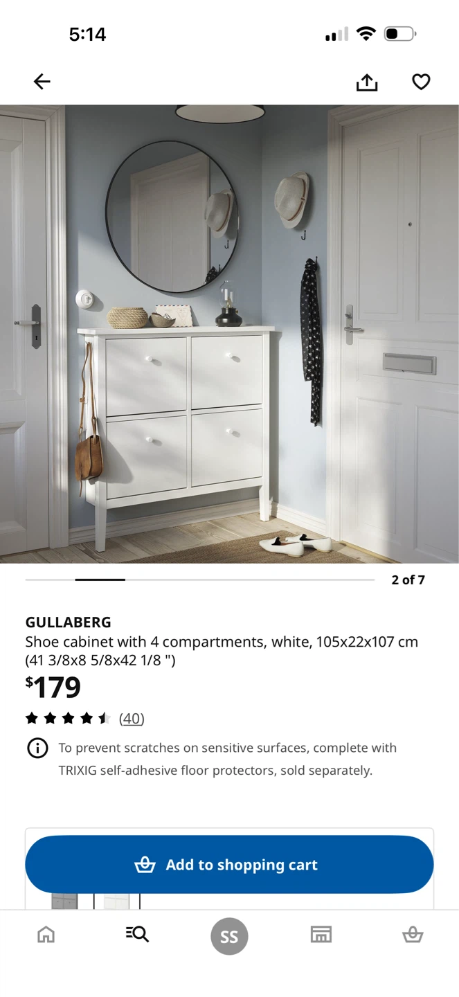 IKEA GULLABERG Shoe Cabinet White 4 Compartments - photo 3