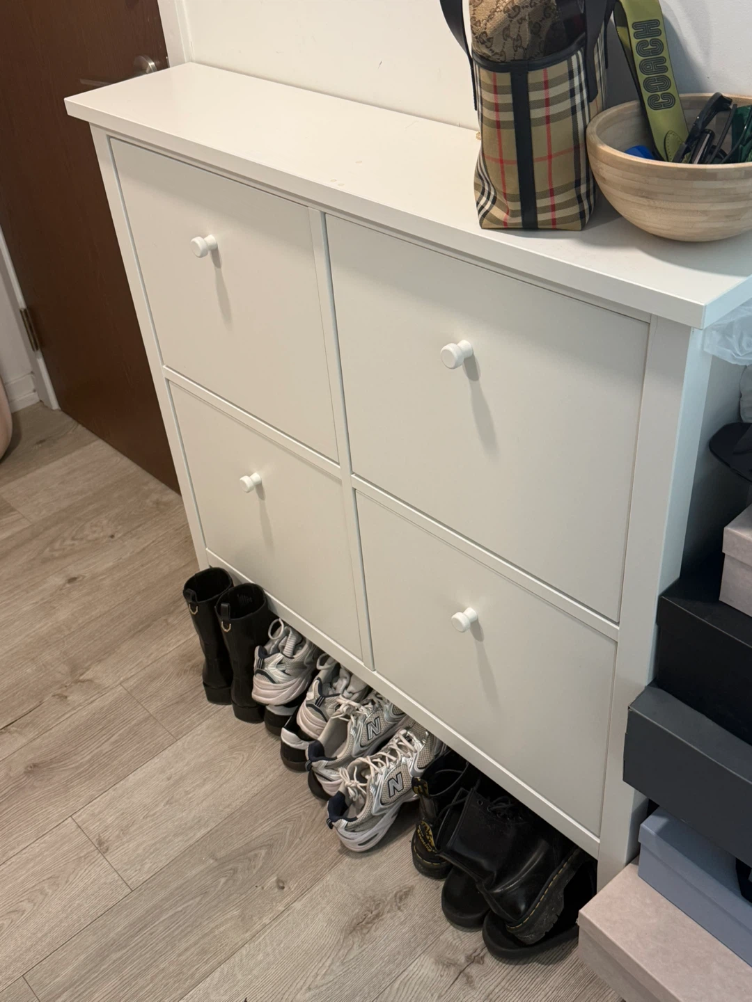 IKEA GULLABERG Shoe Cabinet White 4 Compartments
