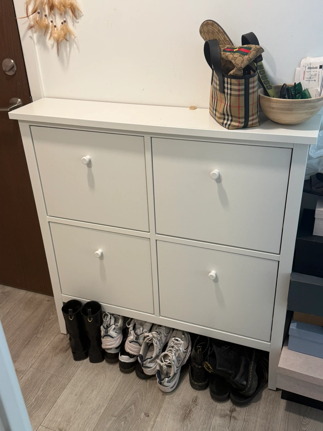 IKEA GULLABERG Shoe Cabinet White 4 Compartments - photo 2