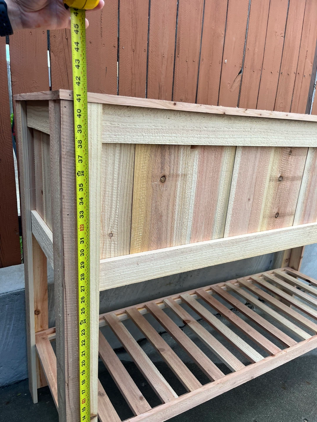 Wooden Raised Garden Bed Planter with Shelf - photo 2