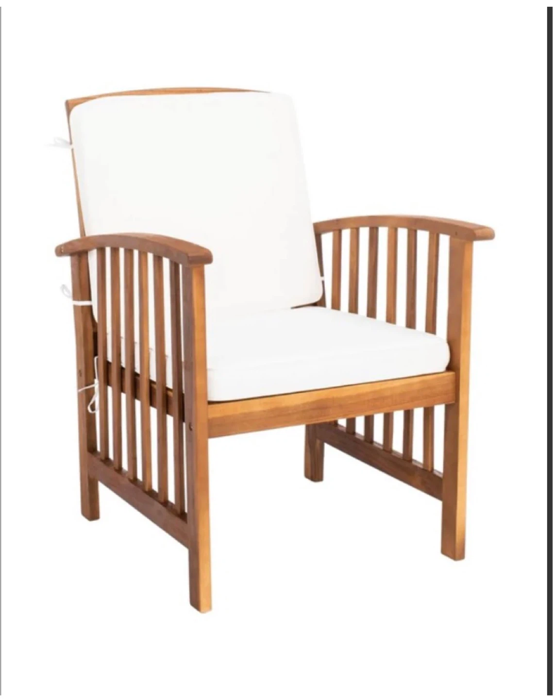 Safavieh Rocklin Wood Frame Patio Conversation Chair-Brown/Beige - photo 2