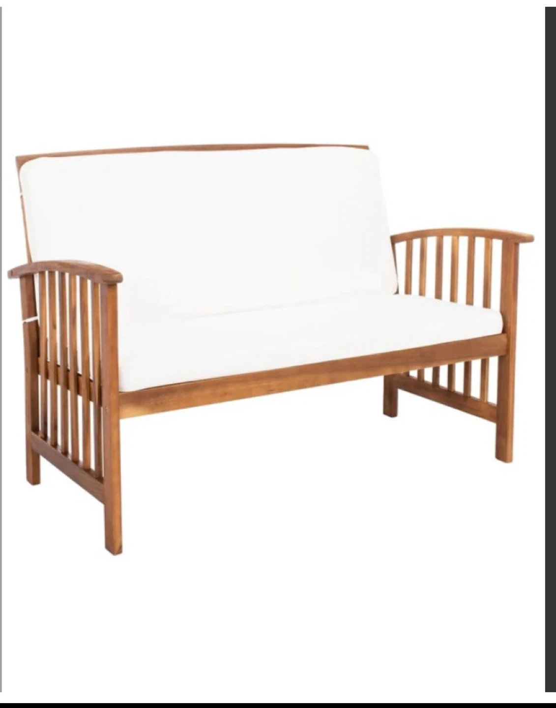 Safavieh Rocklin Wood Frame Patio Conversation Chair-Brown/Beige - photo 5