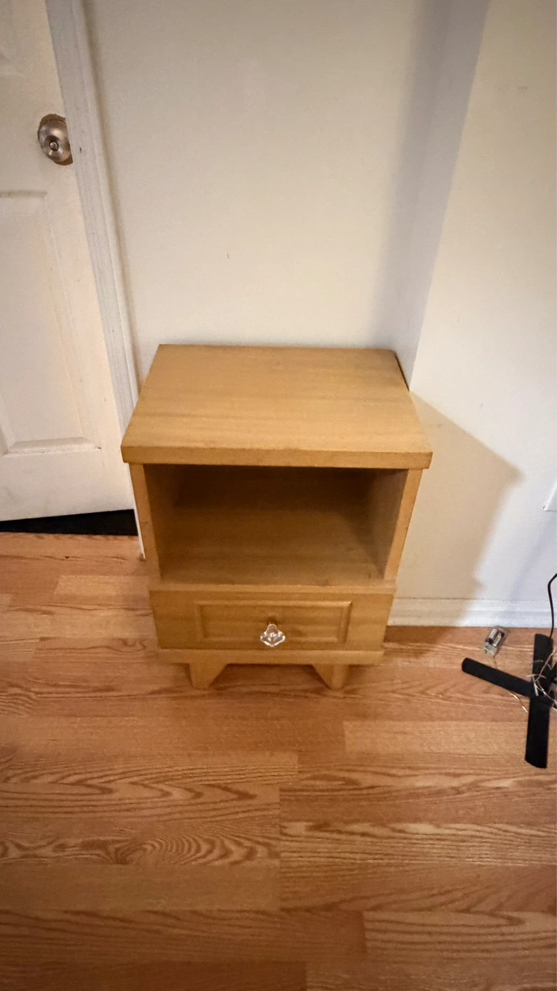 Wooden Nightstand with Drawer - photo 4