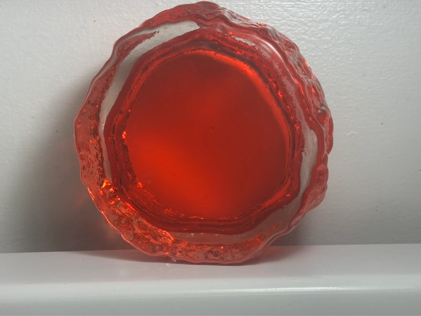 Geoffrey Baxter Whitefrairs Ruby Red Bark Bowl 9688 - photo 4