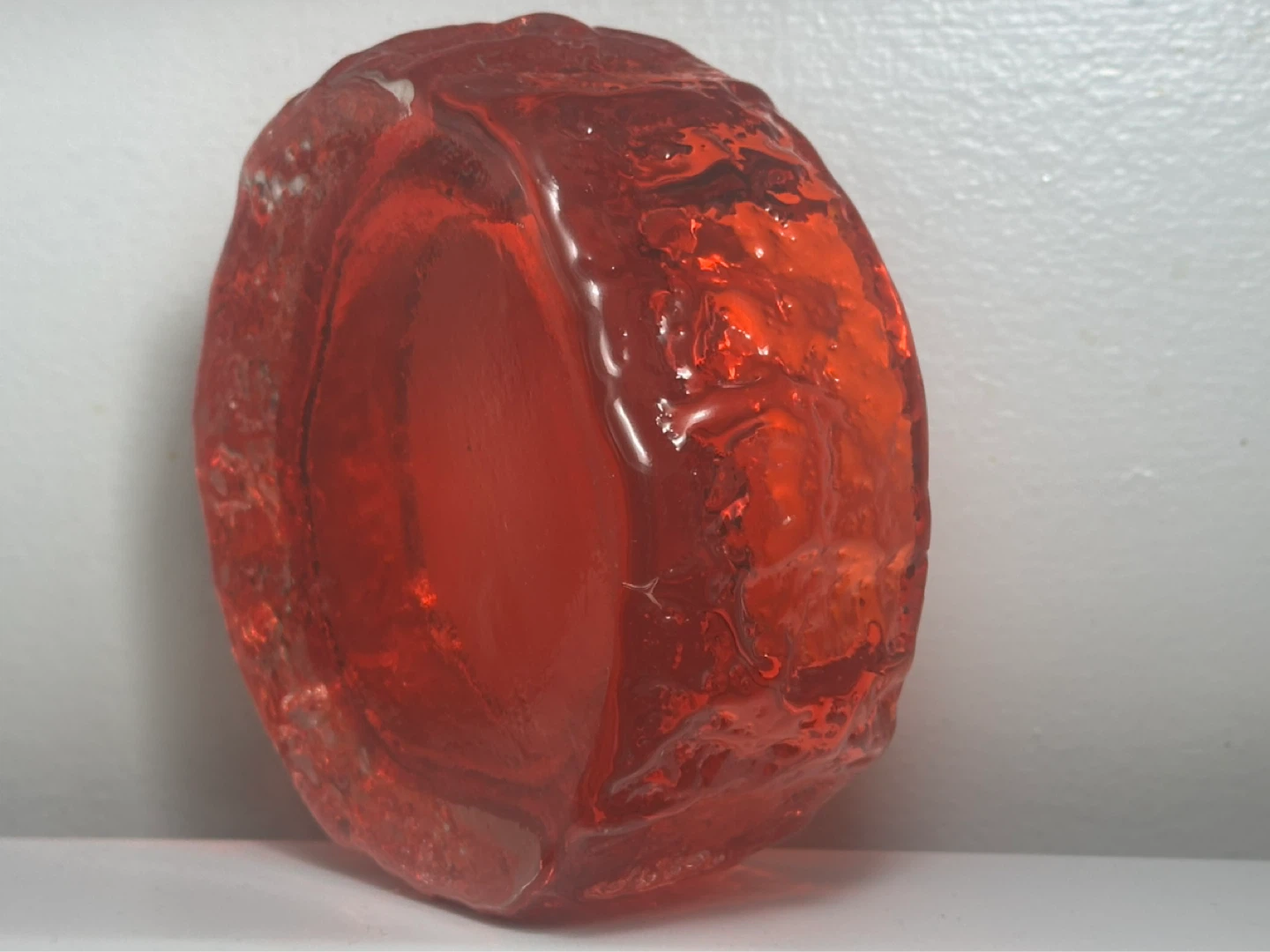 Geoffrey Baxter Whitefrairs Ruby Red Bark Bowl 9688 - photo 5