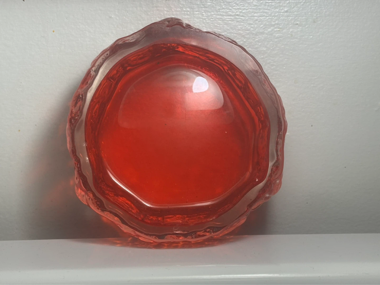 Geoffrey Baxter Whitefrairs Ruby Red Bark Bowl 9688 - photo 3