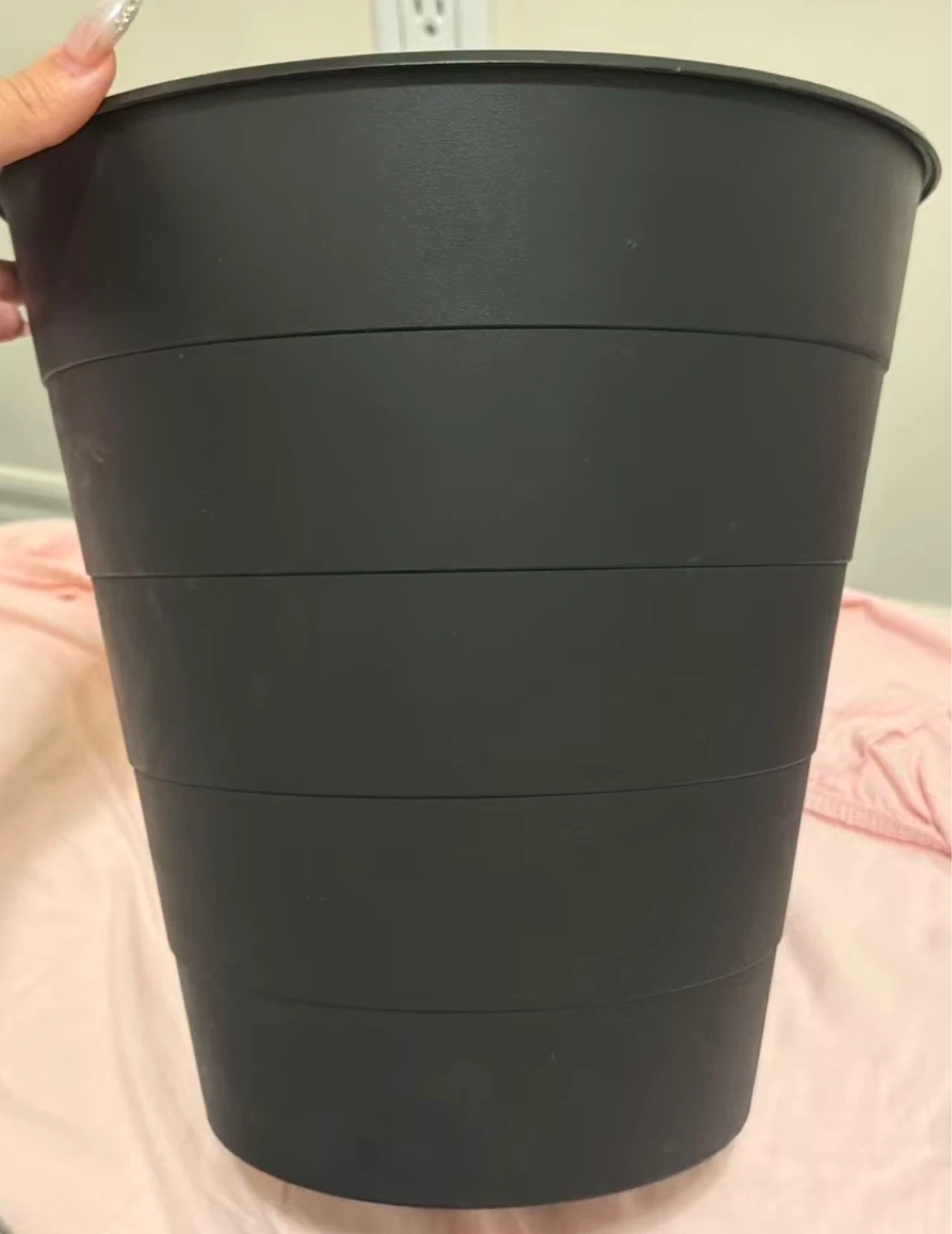 Black Plastic Trash Can