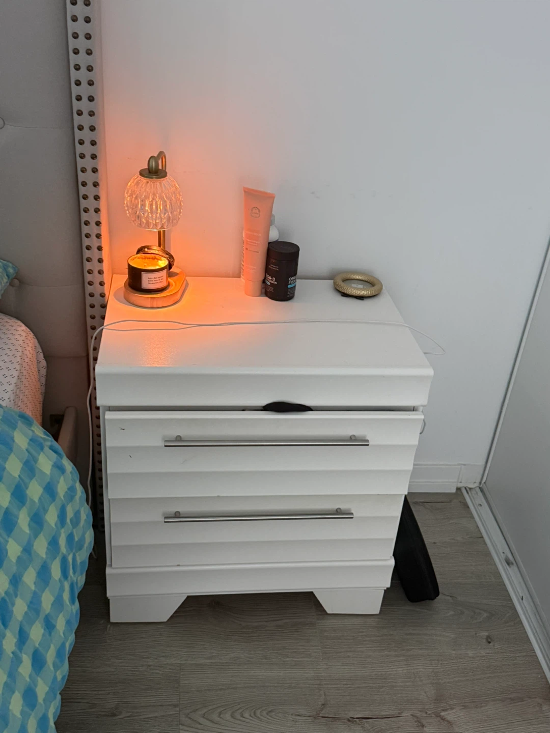 White Two-Drawer Nightstand